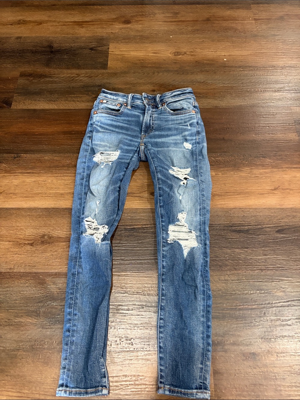 Aeropostale Distressed Blue Skinny Jeans
